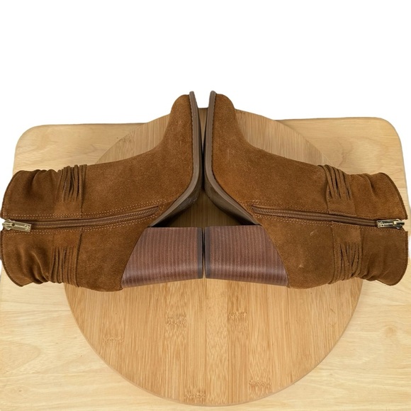 Jessica Simpson JS‑Sesley Suede Fringe Ankle Booties Cognac/Tobacco Brown Sz 6 M - Picture 7 of 14